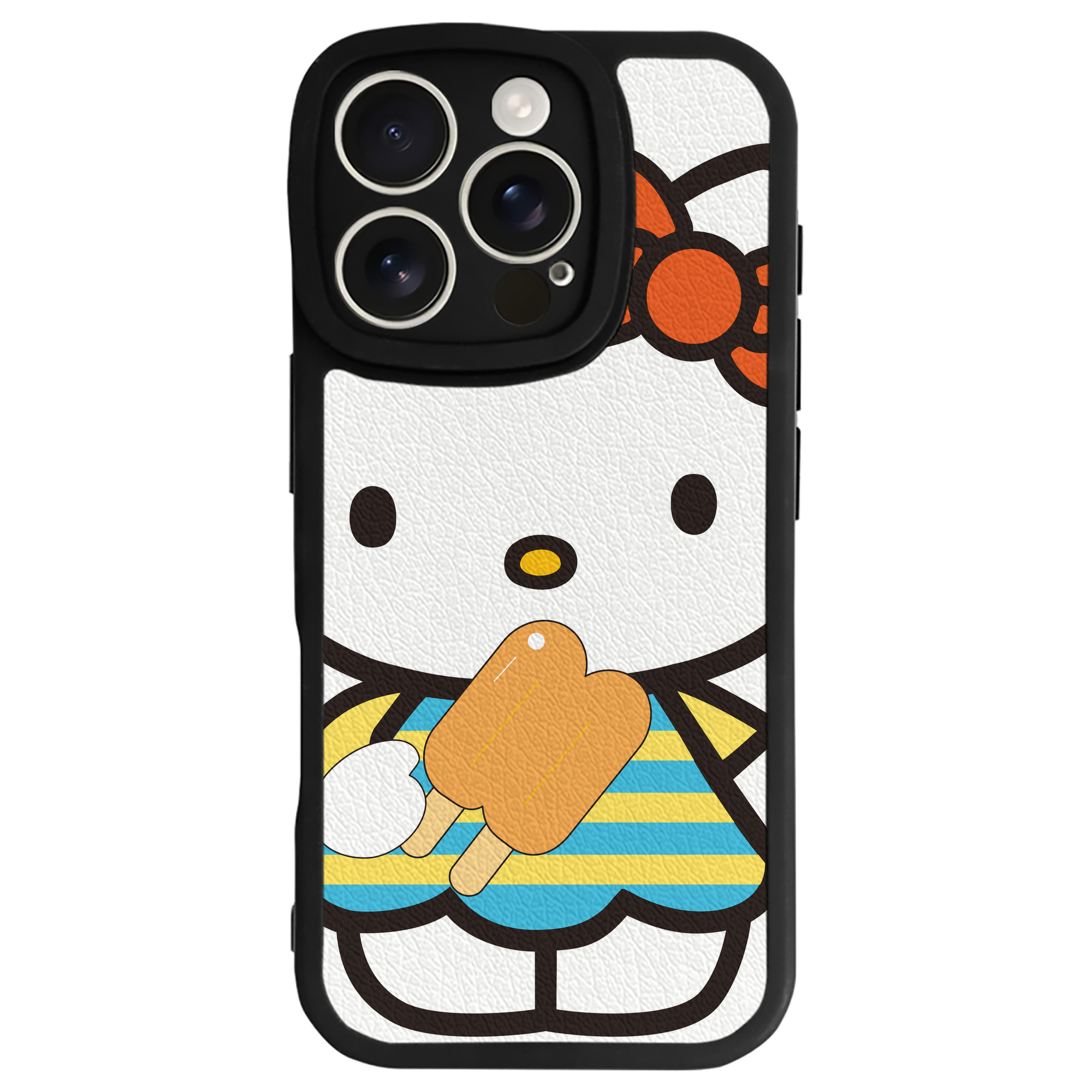 （画像用） Hello Kitty ハローキティ 【iPhone 16シリーズ対応】シリコンスマホケース（レザー調） 材質：シリコン